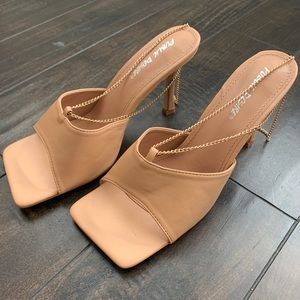 Square toe chained Public Desire sandals